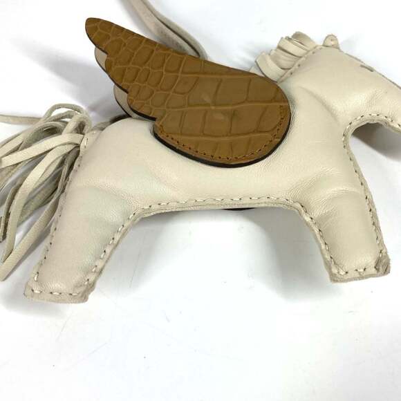 HERMES Rodeo Pegasus Touch MM Bag Charm, Horse Anjo Miro, Men's/Women's, Cre ... - Picture 7 of 12